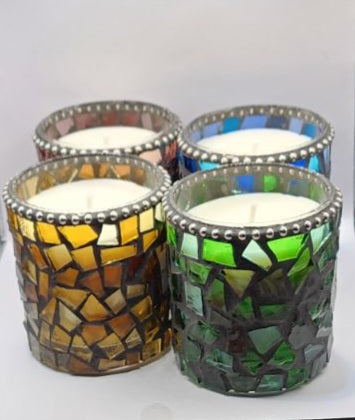 Raspberry & Vanilla Mosaic Glass