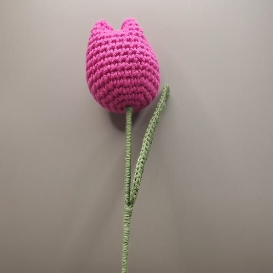 Crochet Hot Pink Tulip