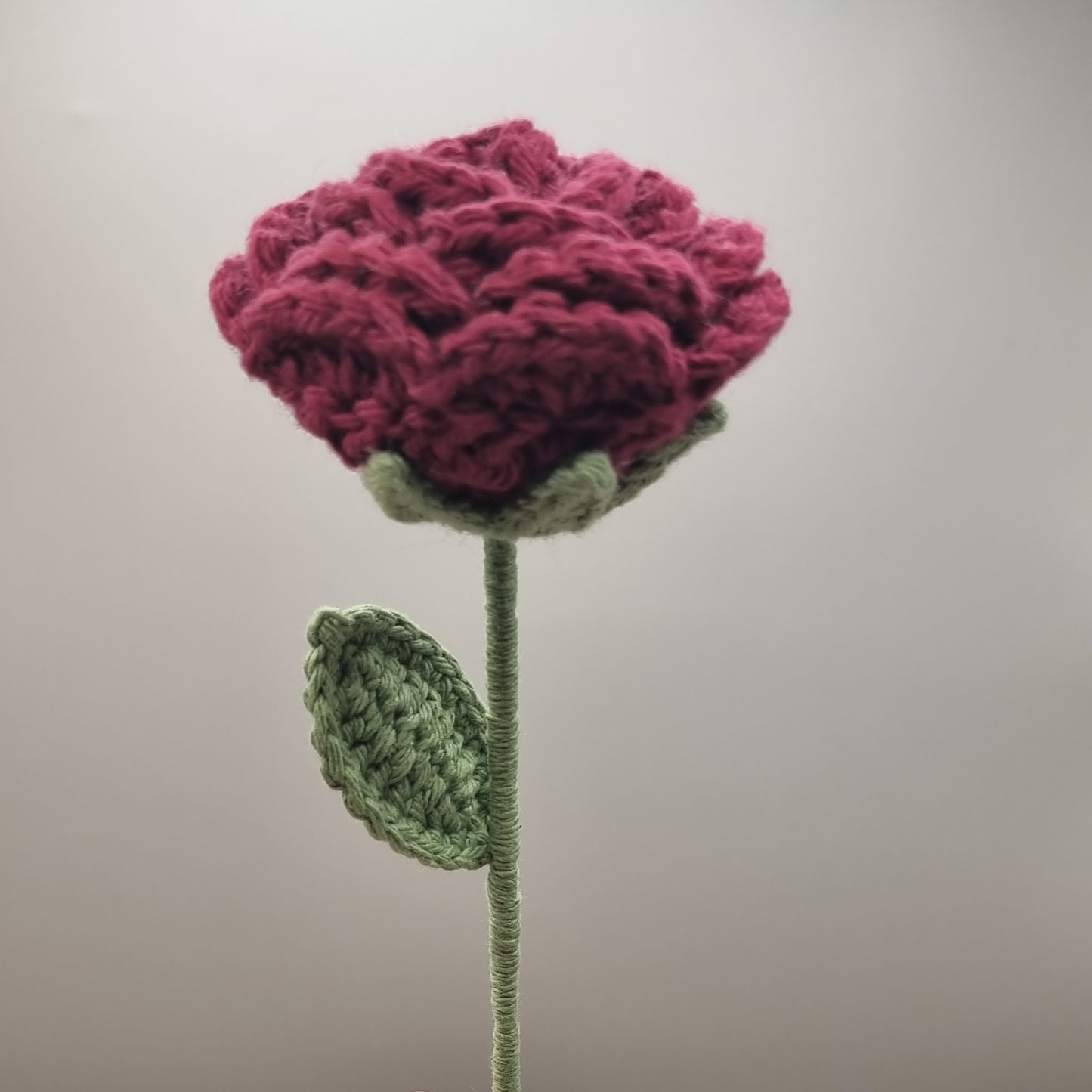 Crochet Wine Red Rose