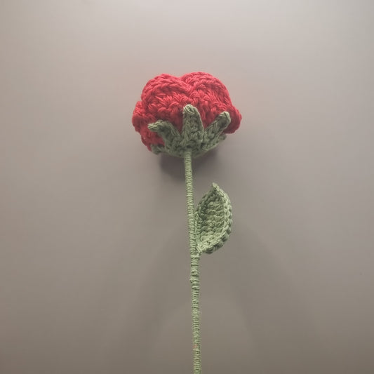 Crochet Red Rose