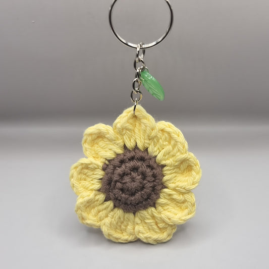 Crochet Sunflower Keychain