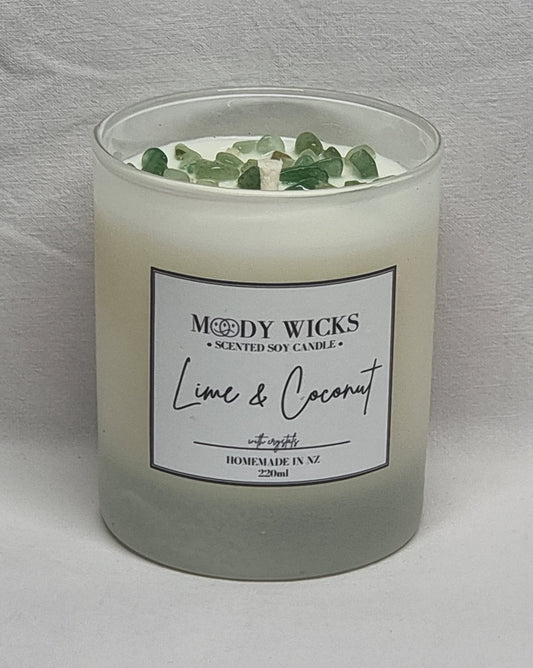 Lime & Coconut Crystal Candle